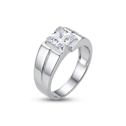 Silver Brushed Band Ring