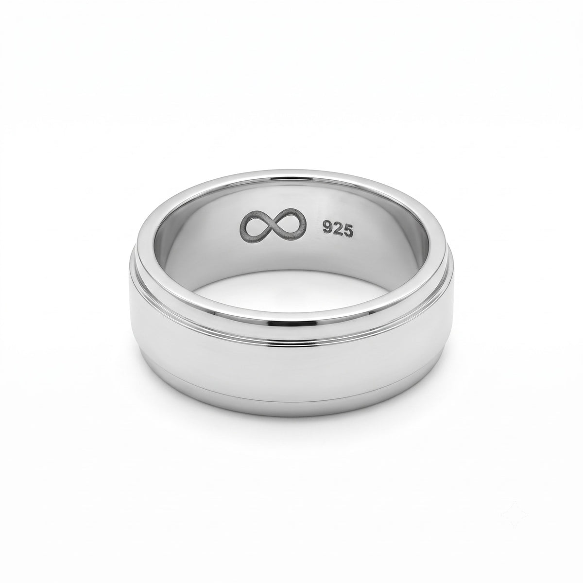 Silver Grooved Band Ring