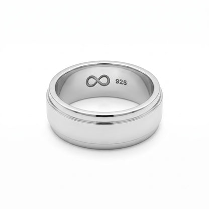 Silver Grooved Band Ring