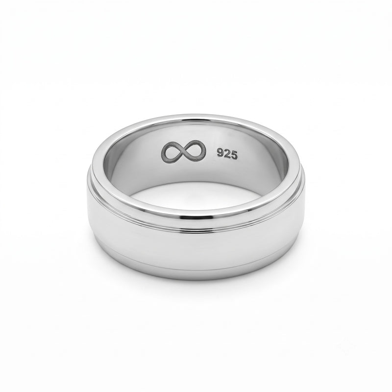Silver Grooved Band Ring